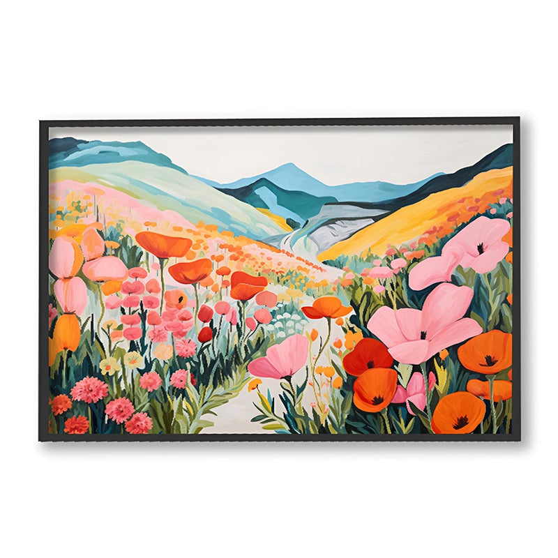 Flower Valley Nature Artwork Canvas Print for Wall