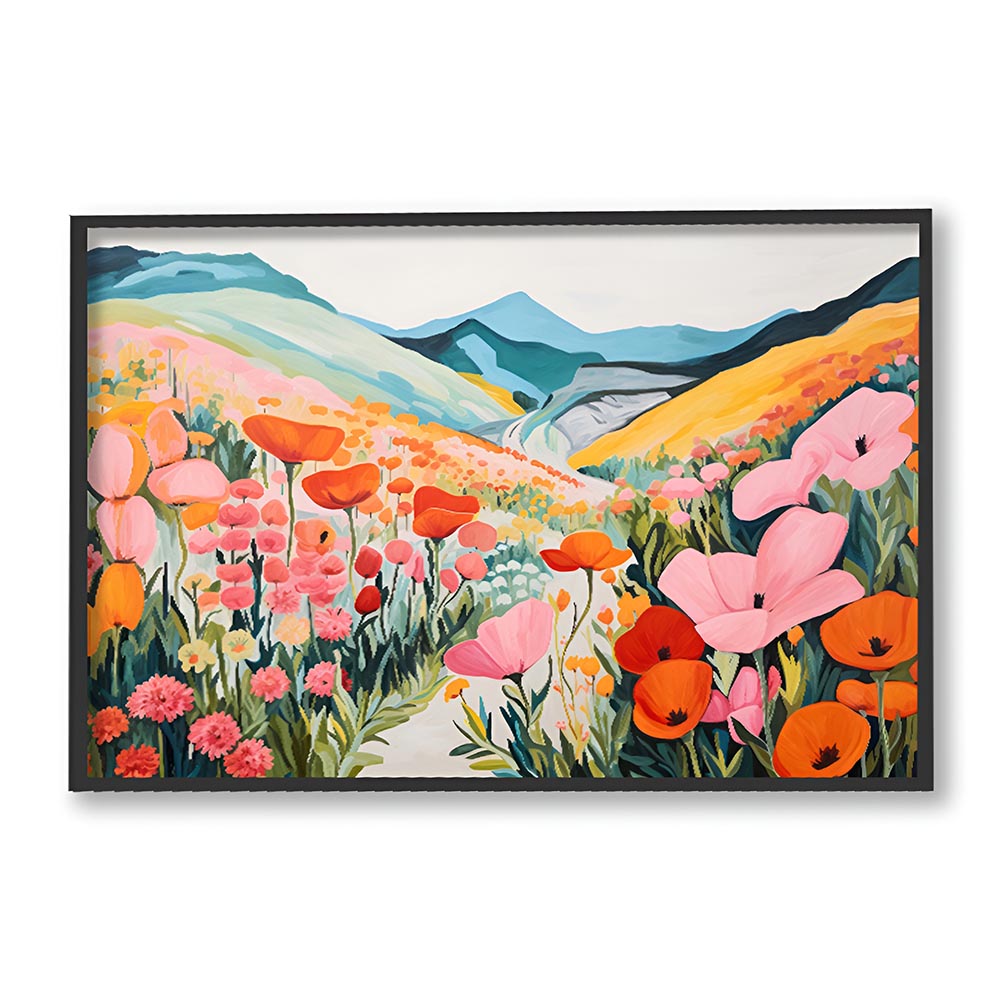 Flower Valley Nature Artwork Canvas Print for Wall