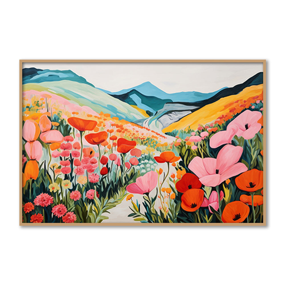 Flower Valley Wall Artwork | Nature Canvas Painting for Wall | Wall Decor | Wall Painting