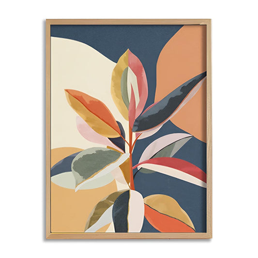 Foliage Formations Scandinavian Artwork Canvas Print for Wall