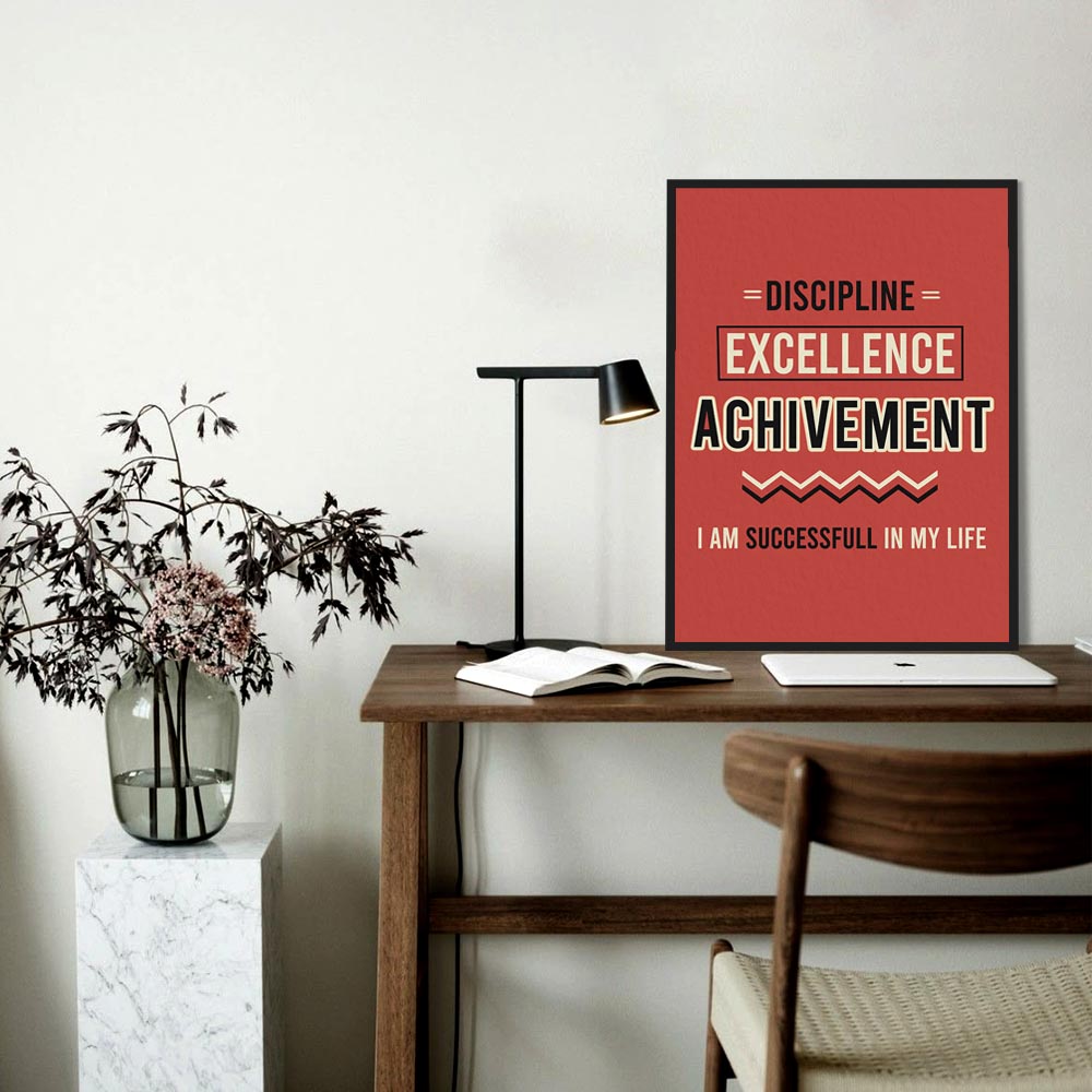 Motivational Typography Pop Artwork Canvas Print for Wall shown in a room