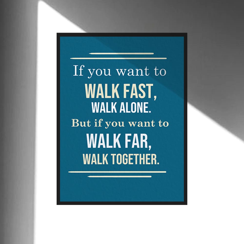 Teamwork & Leadership Motivational Pop Artwork Canvas Print for Office shown in a room