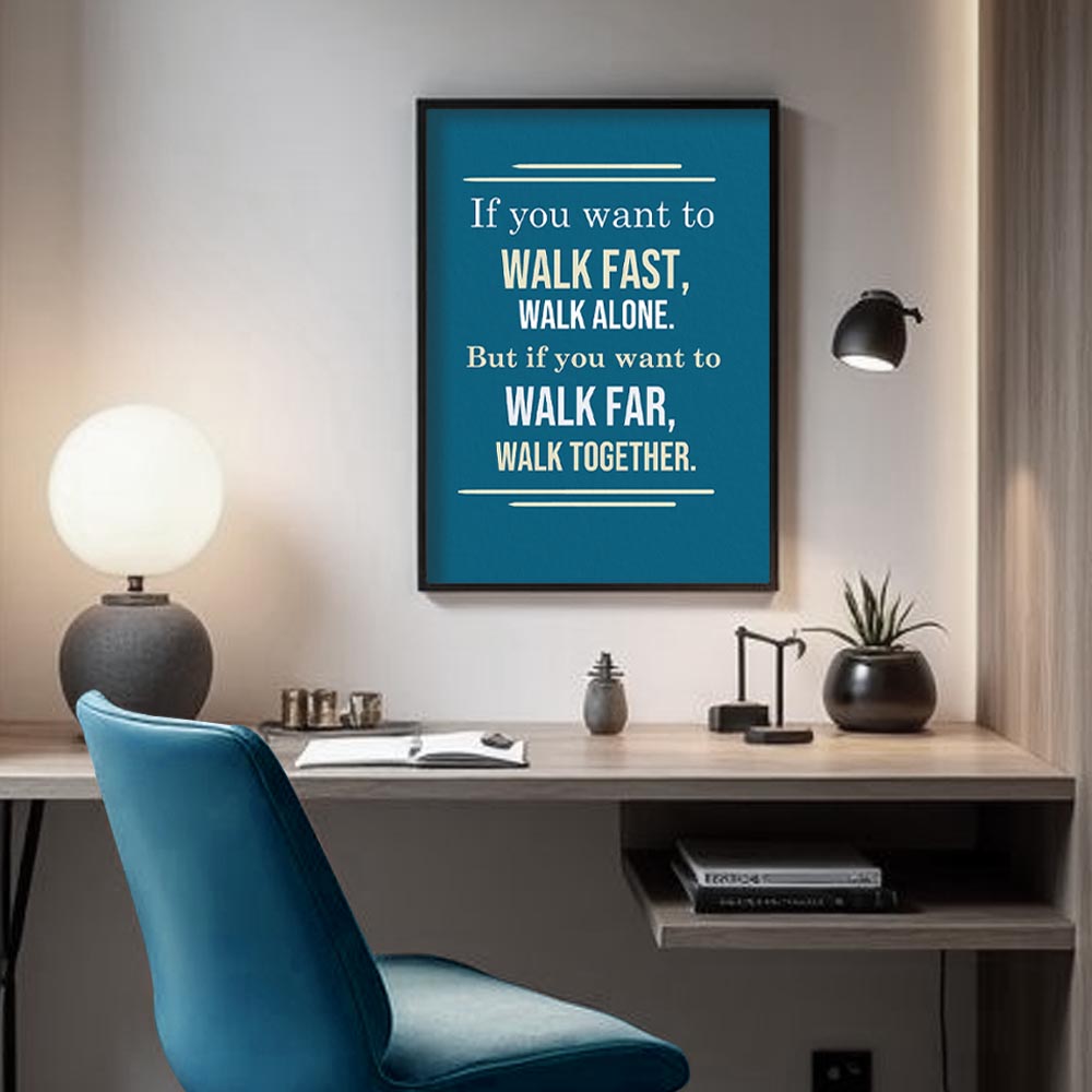 Teamwork & Leadership Motivational Pop Artwork Canvas Print for Office