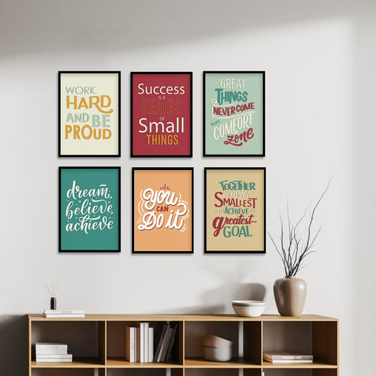 Quotes to Success Canvas Painting Gallery Wall Art for Home Decor