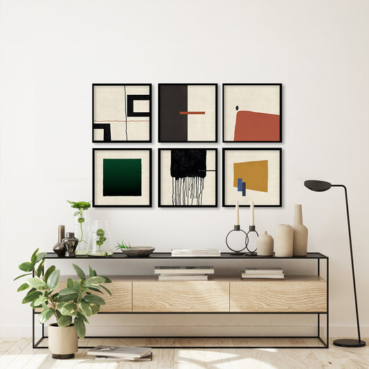 Bold Shapes Gallery Wall Wall Art for Home Decor| Canvas Painting for Wall Art | Wall Decor | Wall Painting for Cafe, Restaurant, Living Room, Home Decor