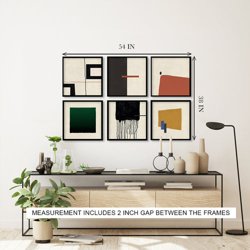 Bold Shapes Canvas Painting Gallery Wall Art for Home Decor