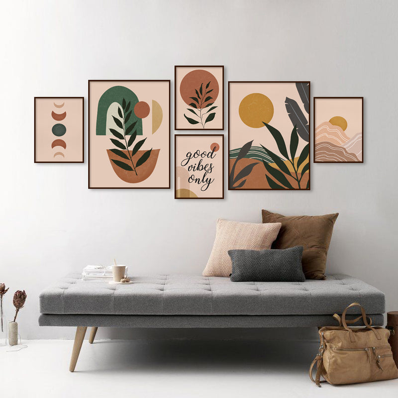 Bold and Boho Canvas Painting Gallery Wall Art