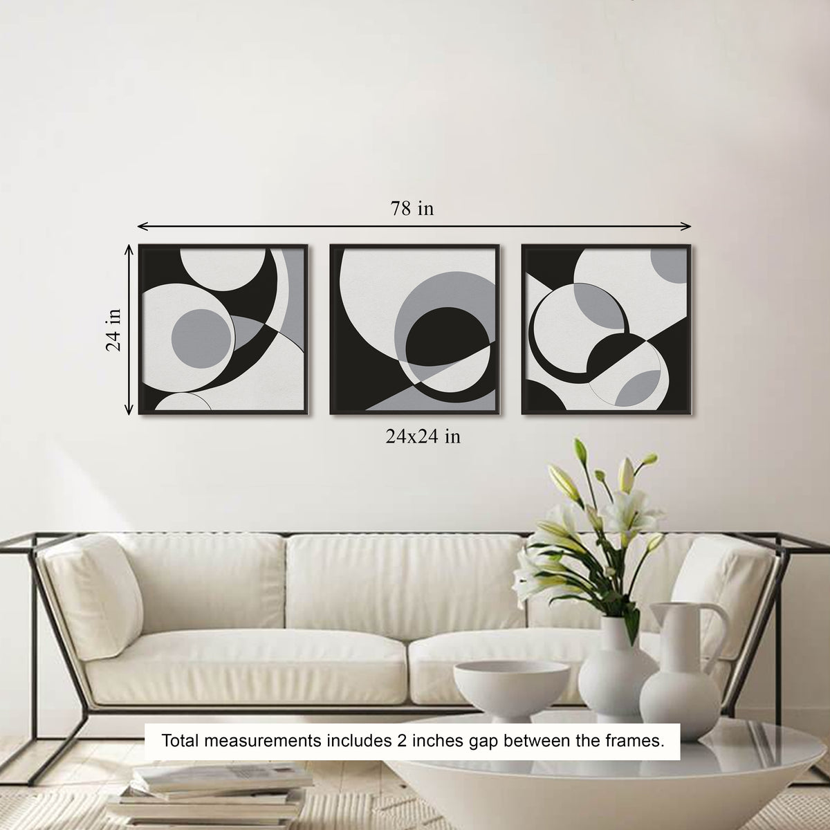 Blacks and Whites Canvas Painting Gallery Wall Art