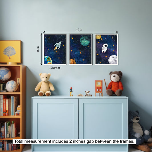 Travel to Space Canvas Painting Gallery Wall Art