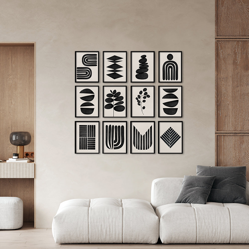Mid-Century Monochromes Canvas Painting Gallery Wall Art
