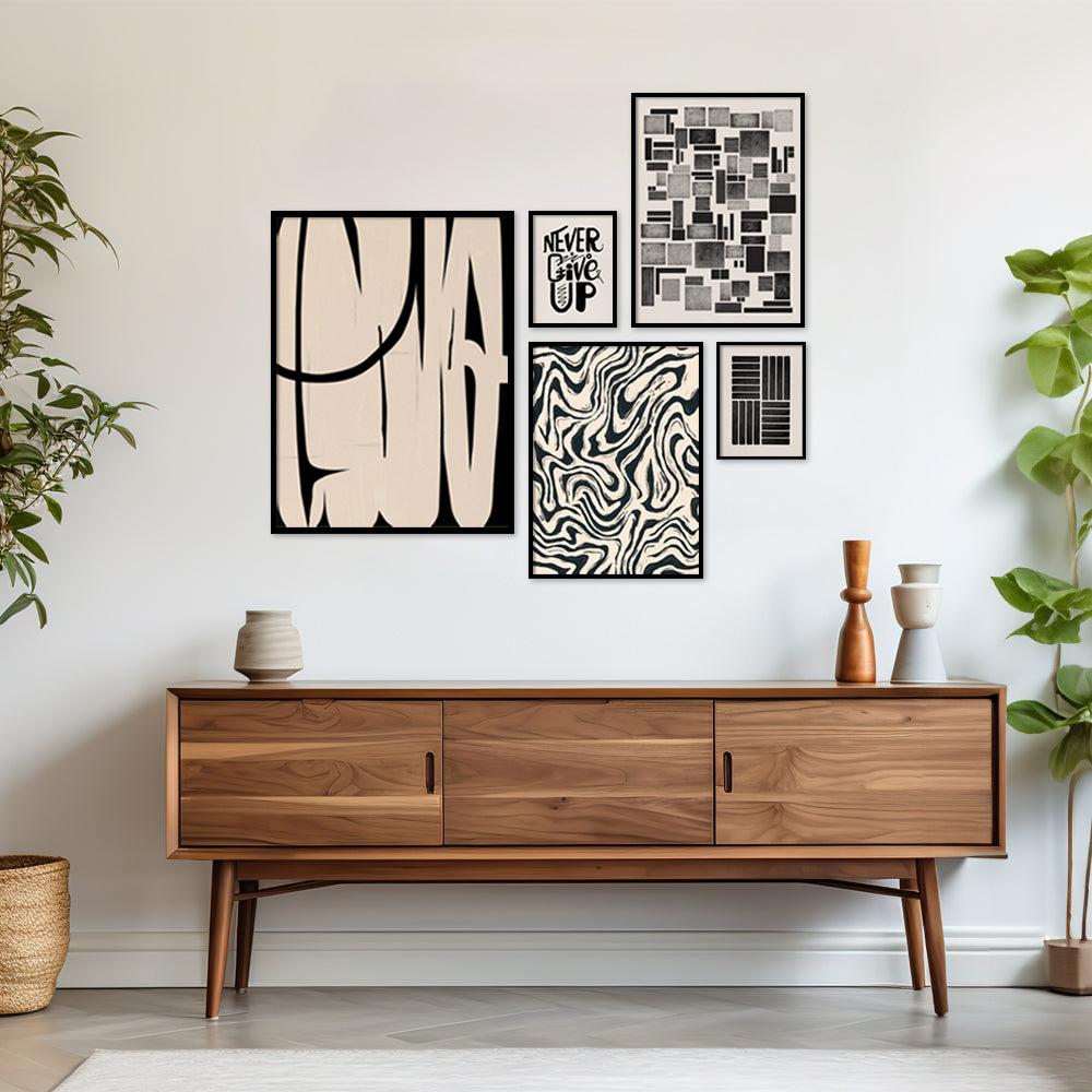 Muted Monochromes Canvas Painting Gallery Wall Art