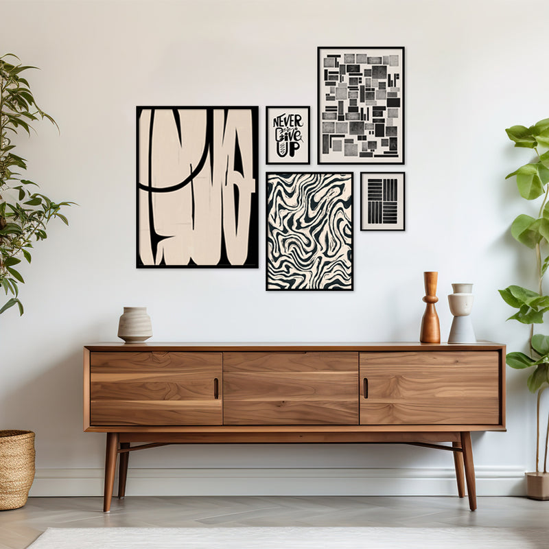 Muted Monochromes Canvas Painting Gallery Wall Art