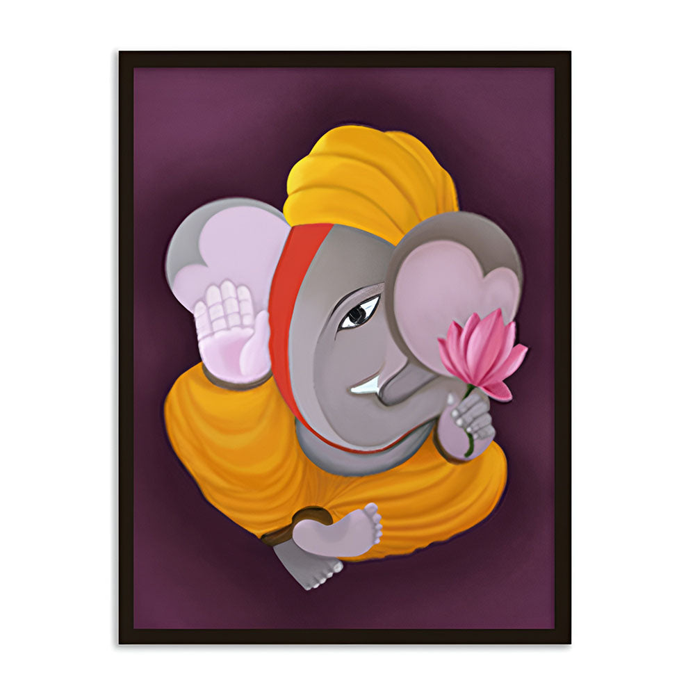 Ganesha 2 Traditional Artwork Canvas Print for Wall