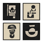 Geometric Patches Canvas Painting Gallery Wall Art for Home Decor