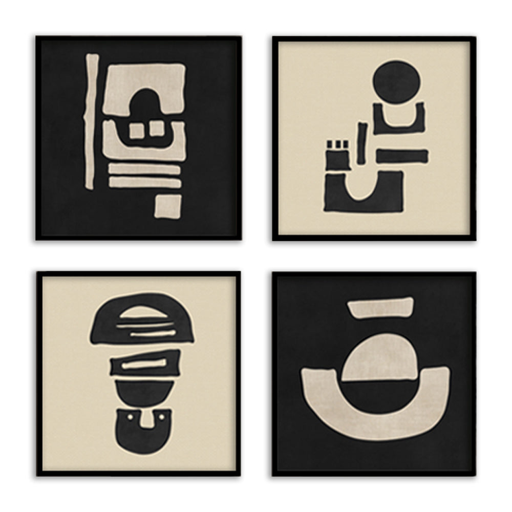 Geometric Patches Canvas Painting Gallery Wall Art for Home Decor