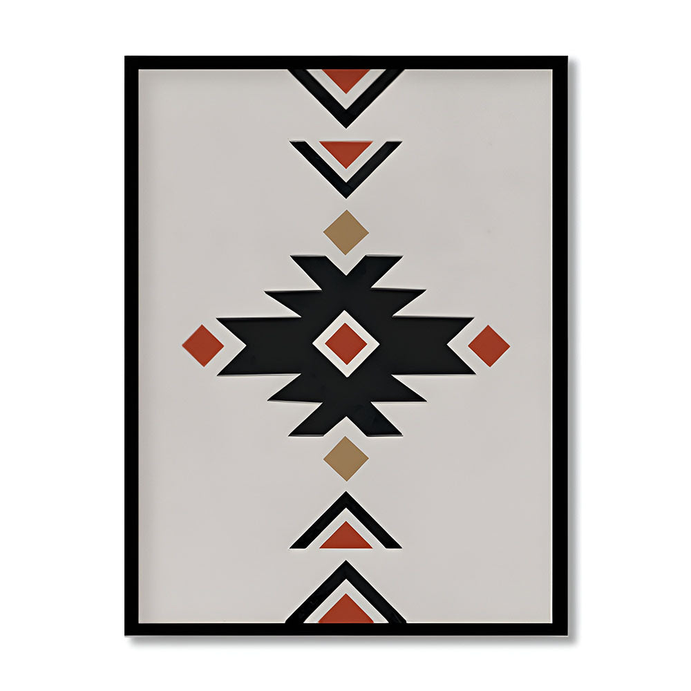 Geometric Rustic Aztec 1 Scandinavian Canvas Wall Art Print
