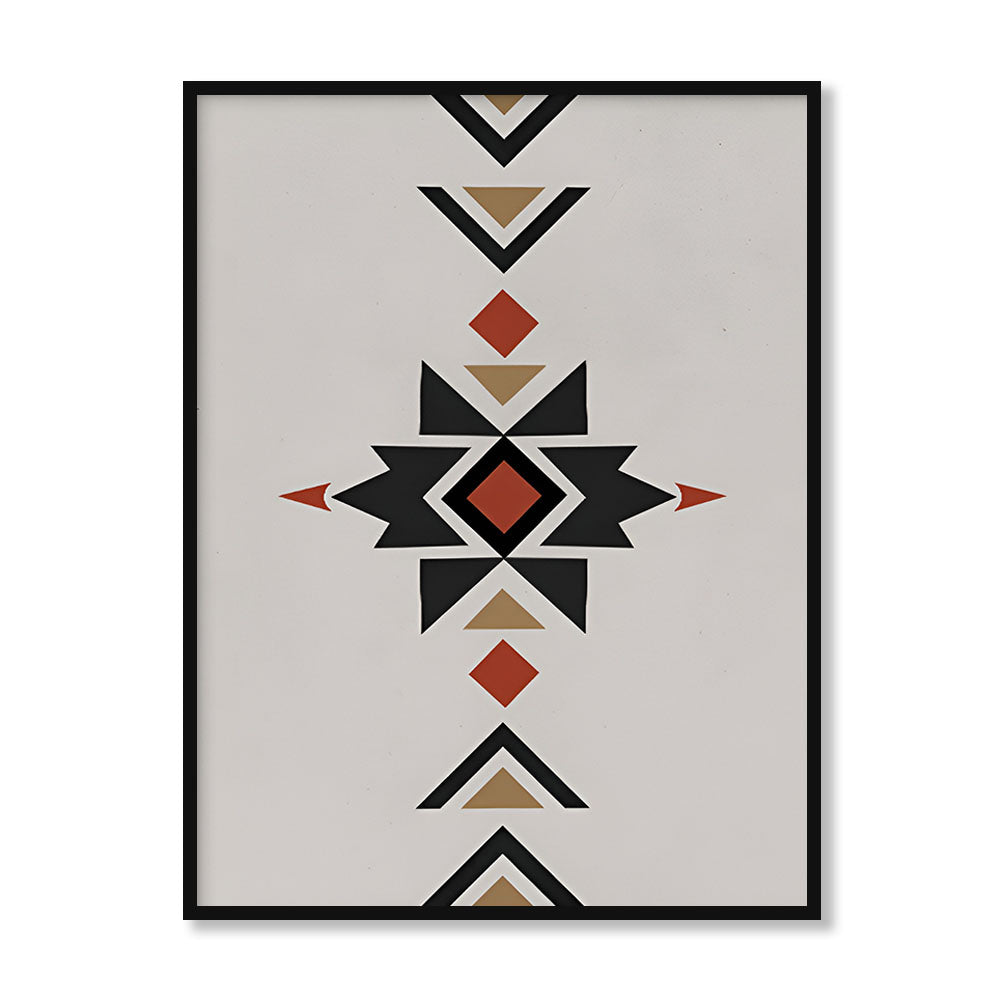 Geometric Rustic Aztec 3  Scandinavian Canvas Wall Art Print