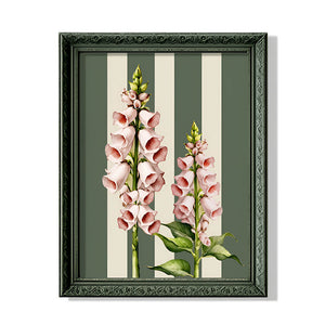 Blush Foxglove Duo – Vintage Botanical Wall Art