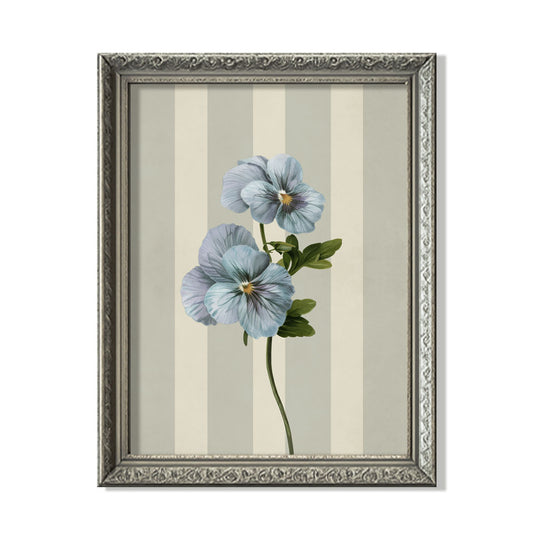 Blue Pansy Bloom – Vintage Botanical Wall Art
