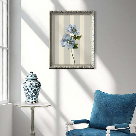 Blue Pansy Bloom – Vintage Botanical Wall Art