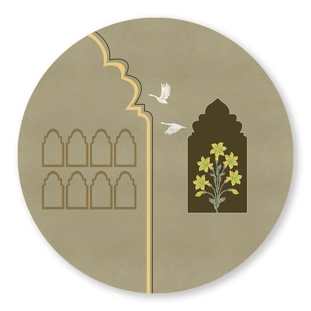 Grove 6 (Round) Canvas Nature Art Print for Wall