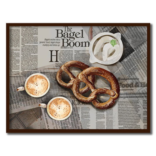 Grub Club - Pretzel Vintage Wall Artwork | Pop Canvas Painting for Wall | Wall Decor | Wall Painting for Living Room | Bedroom