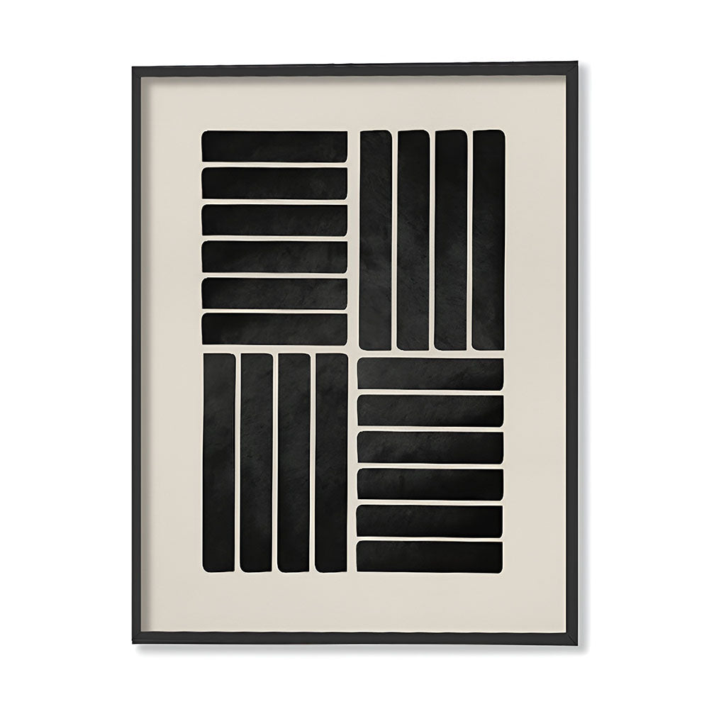 Harmony 4 Black and White Artwork Canvas Print