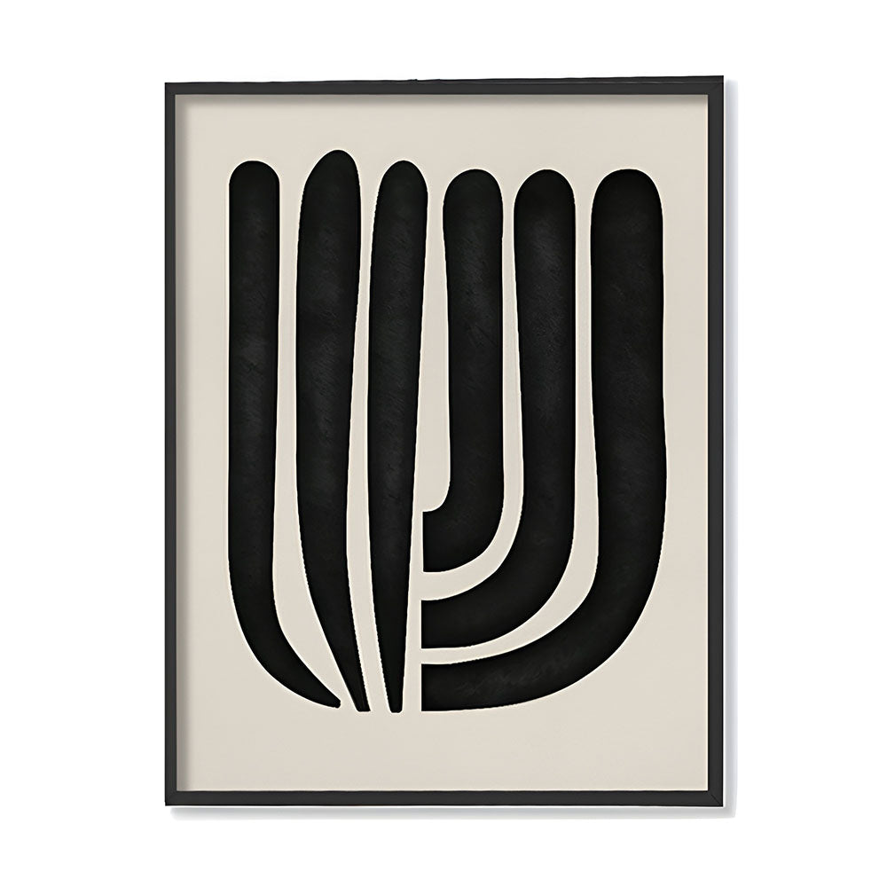 Harmony 6 Black and White Artwork Canvas Print