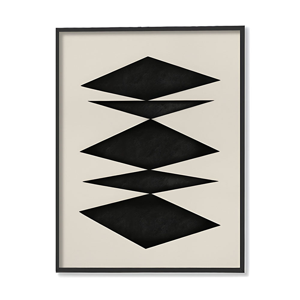 Harmony 9 Black and White Artwork Canvas Print