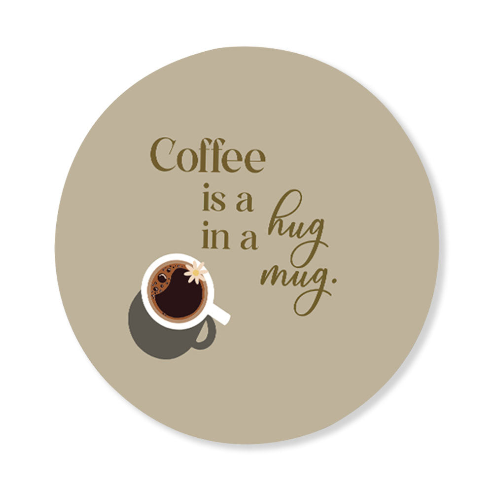 Hug in a Mug (Round) Pop Artwork Canvas Print for Wall