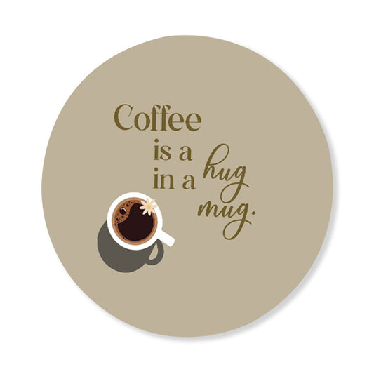 Hug in a Mug (Round) Pop Artwork Canvas Print for Wall