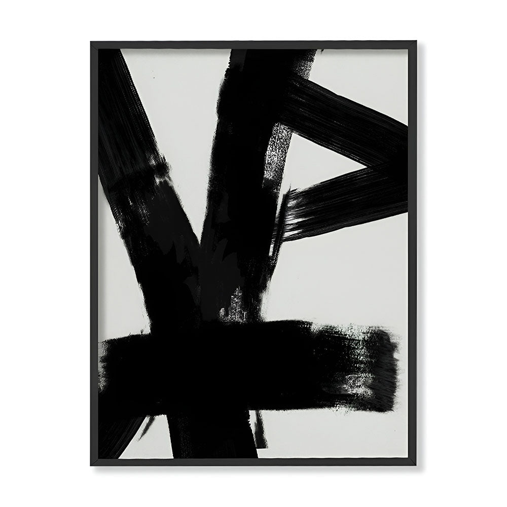 Jagged Edges No. 2 – Black and White Canvas Wall Art Print