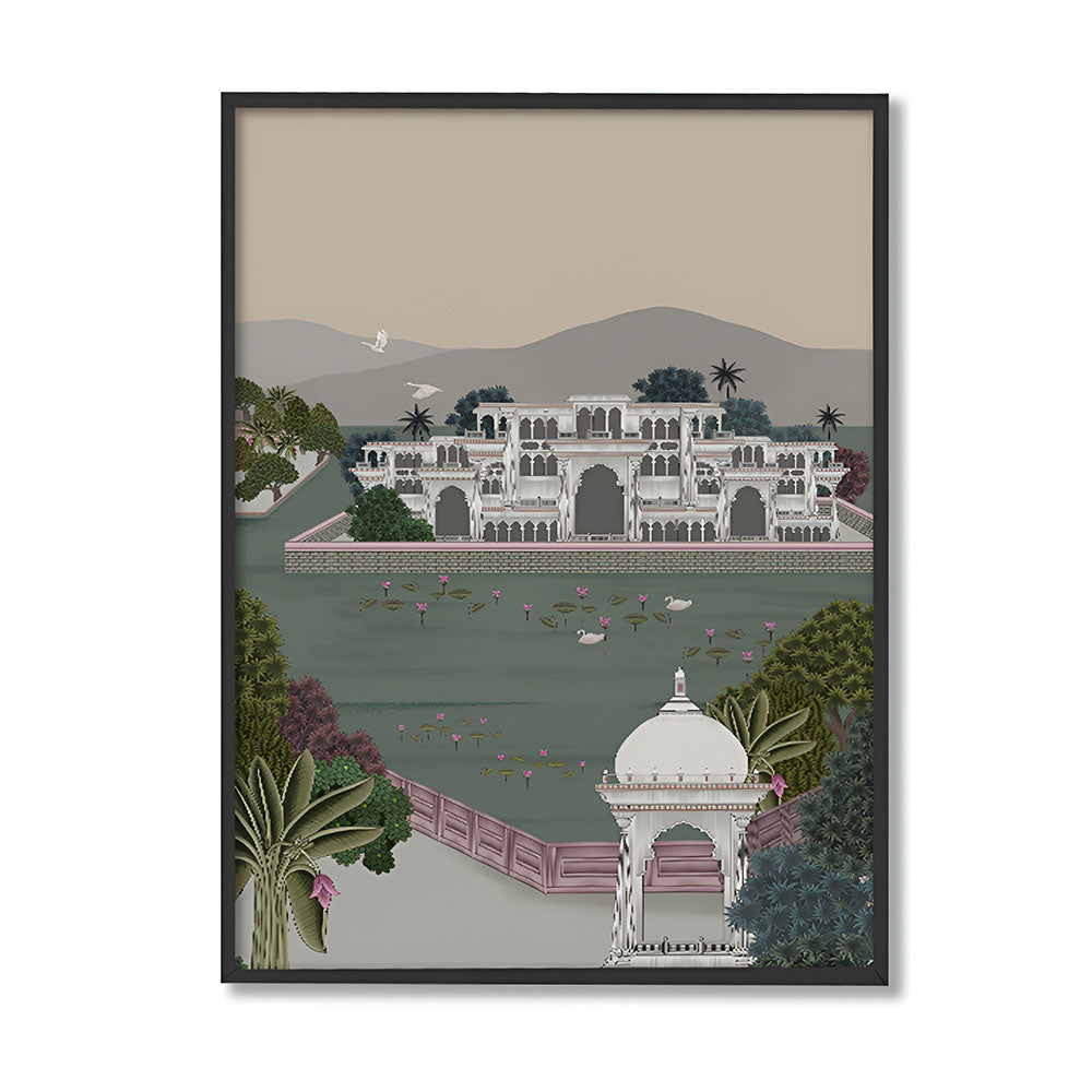 Jal Mahal Traditional Artwork Canvas Print for Wall