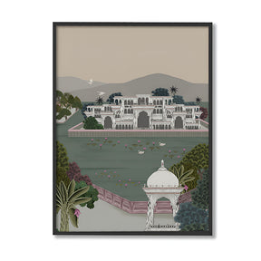 Jal Mahal Traditional Artwork Canvas Print for Wall