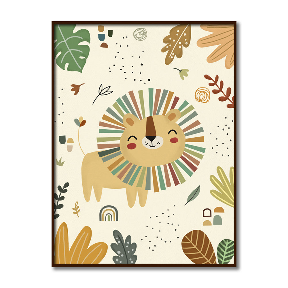 Joyful Jungle 1 Wall Art Canvas Print for Kids Room