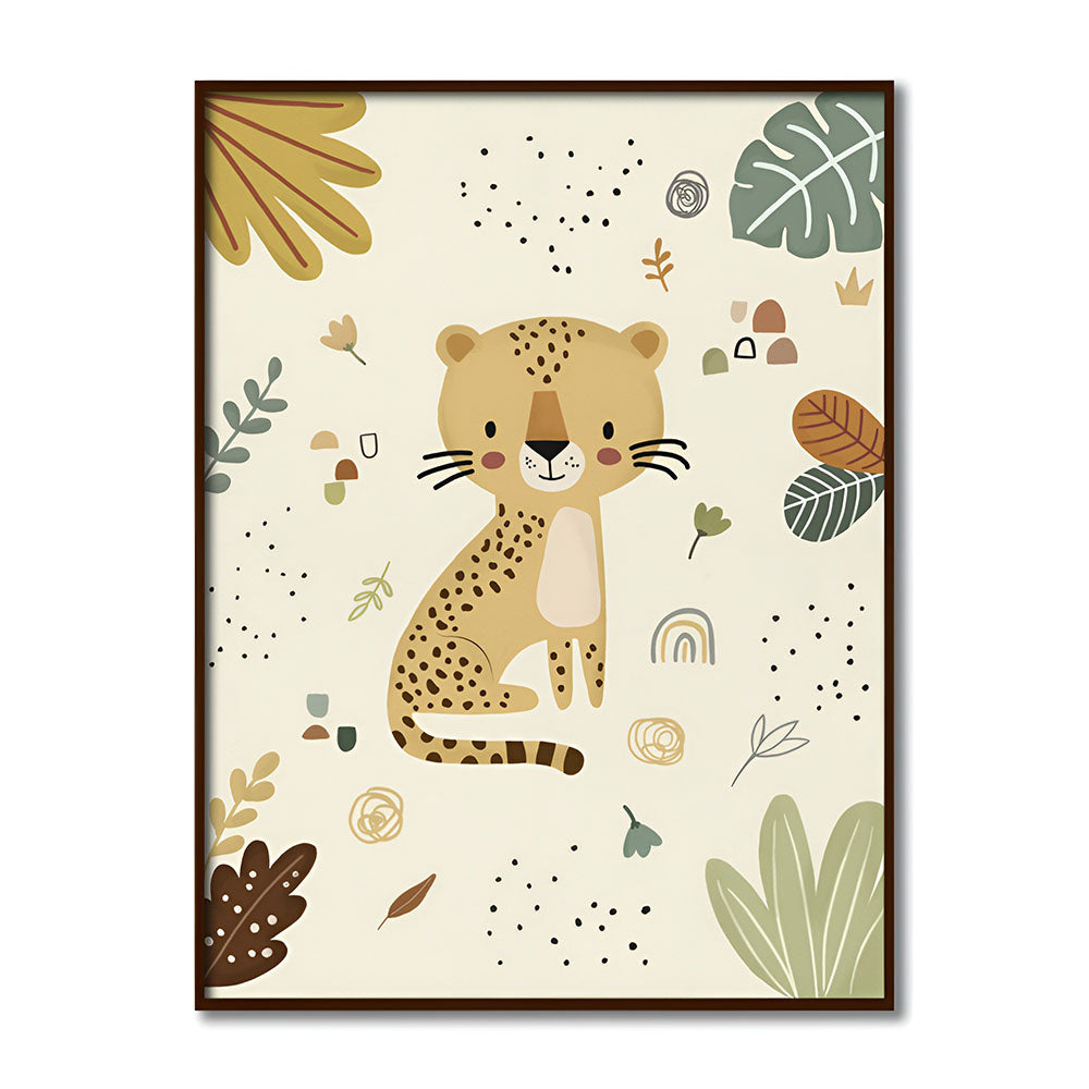 Joyful Jungle 3 Wall Art Canvas Print for Kids Room shown in a room