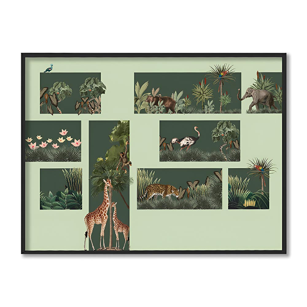 Jungle Safari Nature Artwork Canvas Print for Wall