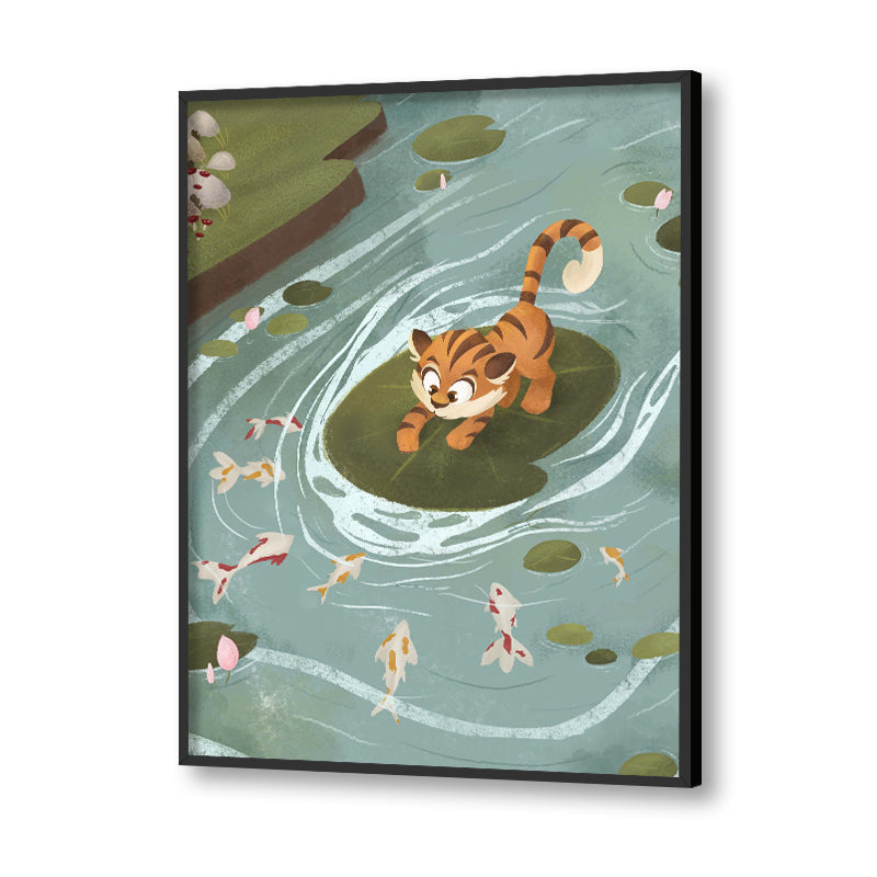 Curious Cub Wall Art Canvas Print for Kids Room