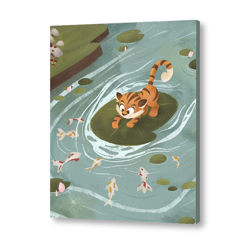 Curious Cub Wall Art Canvas Print for Kids Room