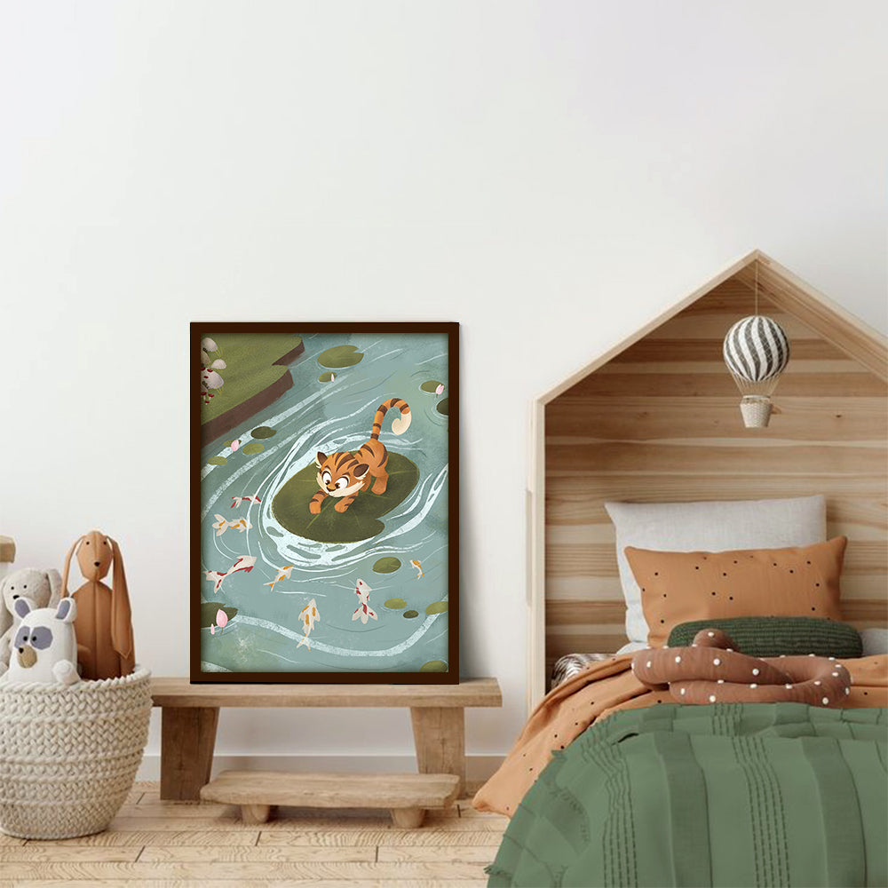Curious Cub Wall Art Canvas Print for Kids Room