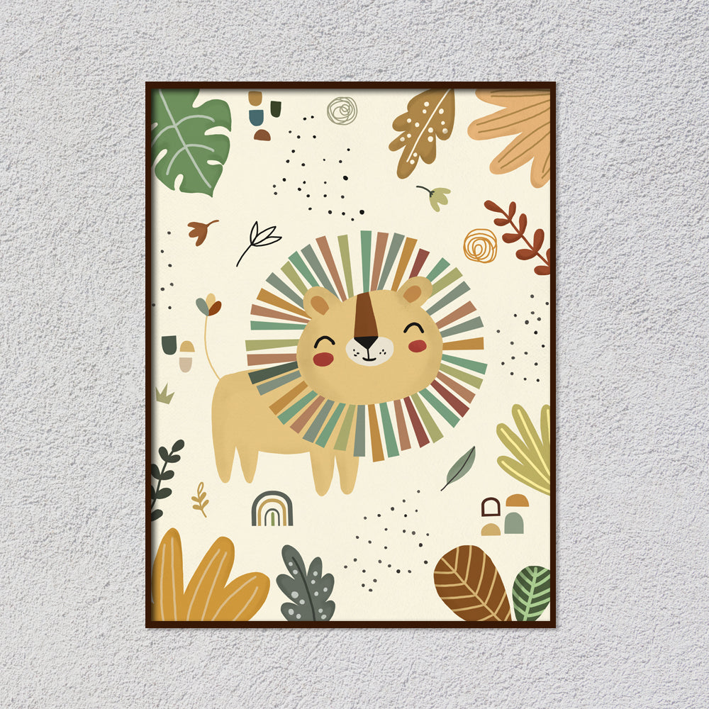 Joyful Jungle 1 Wall Art Canvas Print for Kids Room