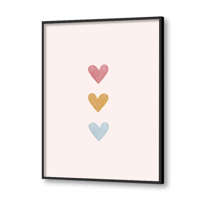 Little Hearts Wall Art Canvas Print for Kids Room