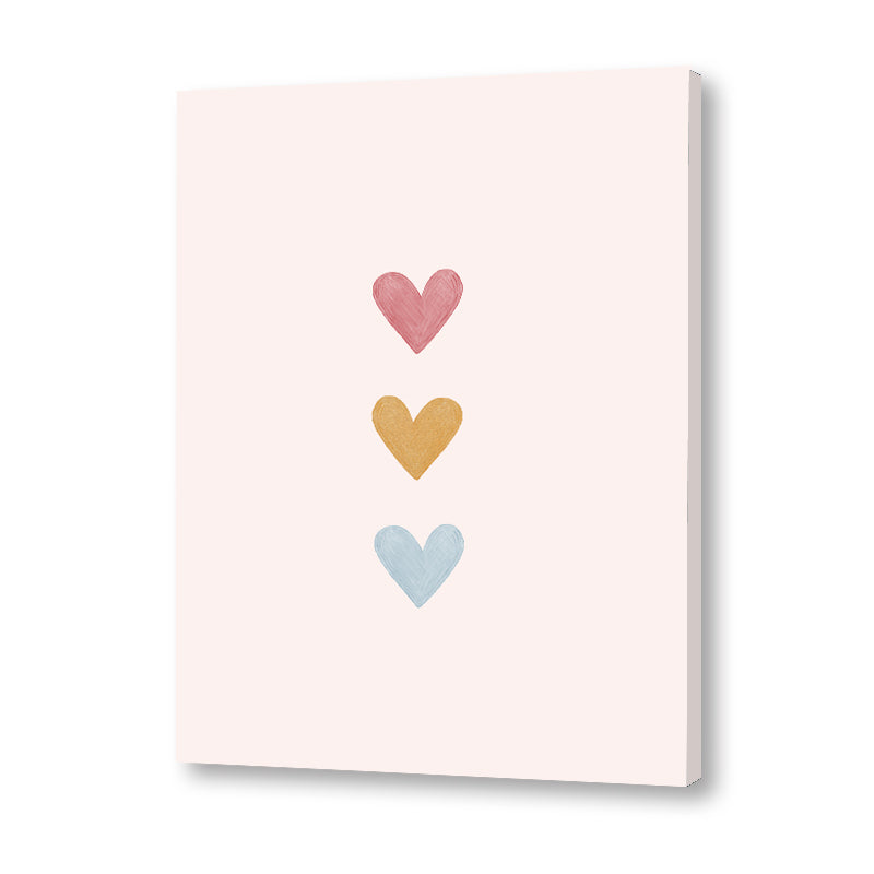 Little Hearts Wall Art Canvas Print for Kids Room