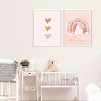 Little Hearts Wall Art Canvas Print for Kids Room
