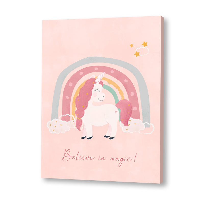 Rainbows in Spring Wall Art Canvas Print for Kids Room