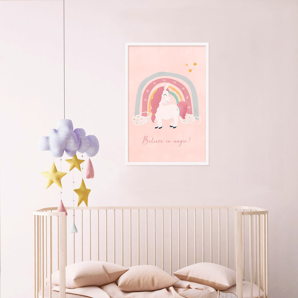 Rainbows in Spring Wall Art Canvas Print for Kids Room