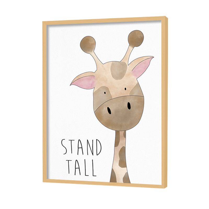 Waterolour Giraffe Wall Art Canvas Print for Kids Room