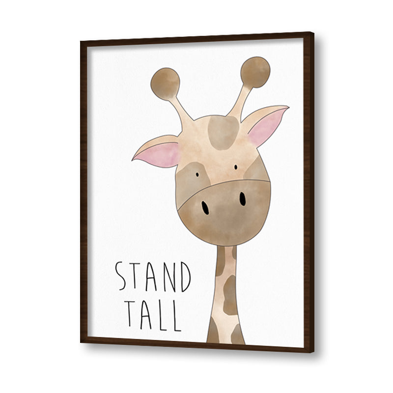 Waterolour Giraffe Wall Art Canvas Print for Kids Room