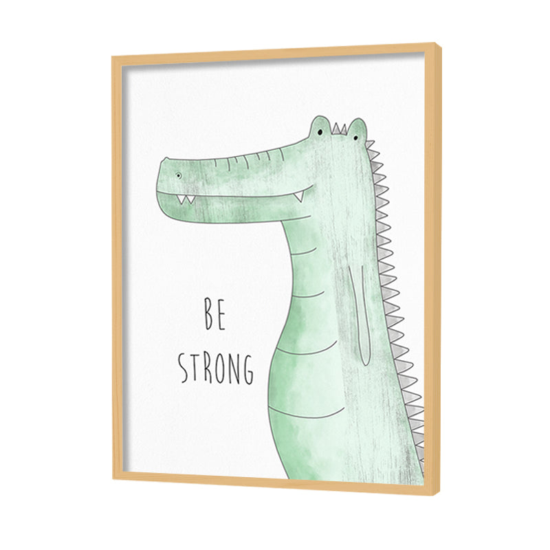 Watercolour Crocodile Wall Art Canvas Print for Kids Room