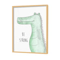 Watercolour Crocodile Wall Art Canvas Print for Kids Room